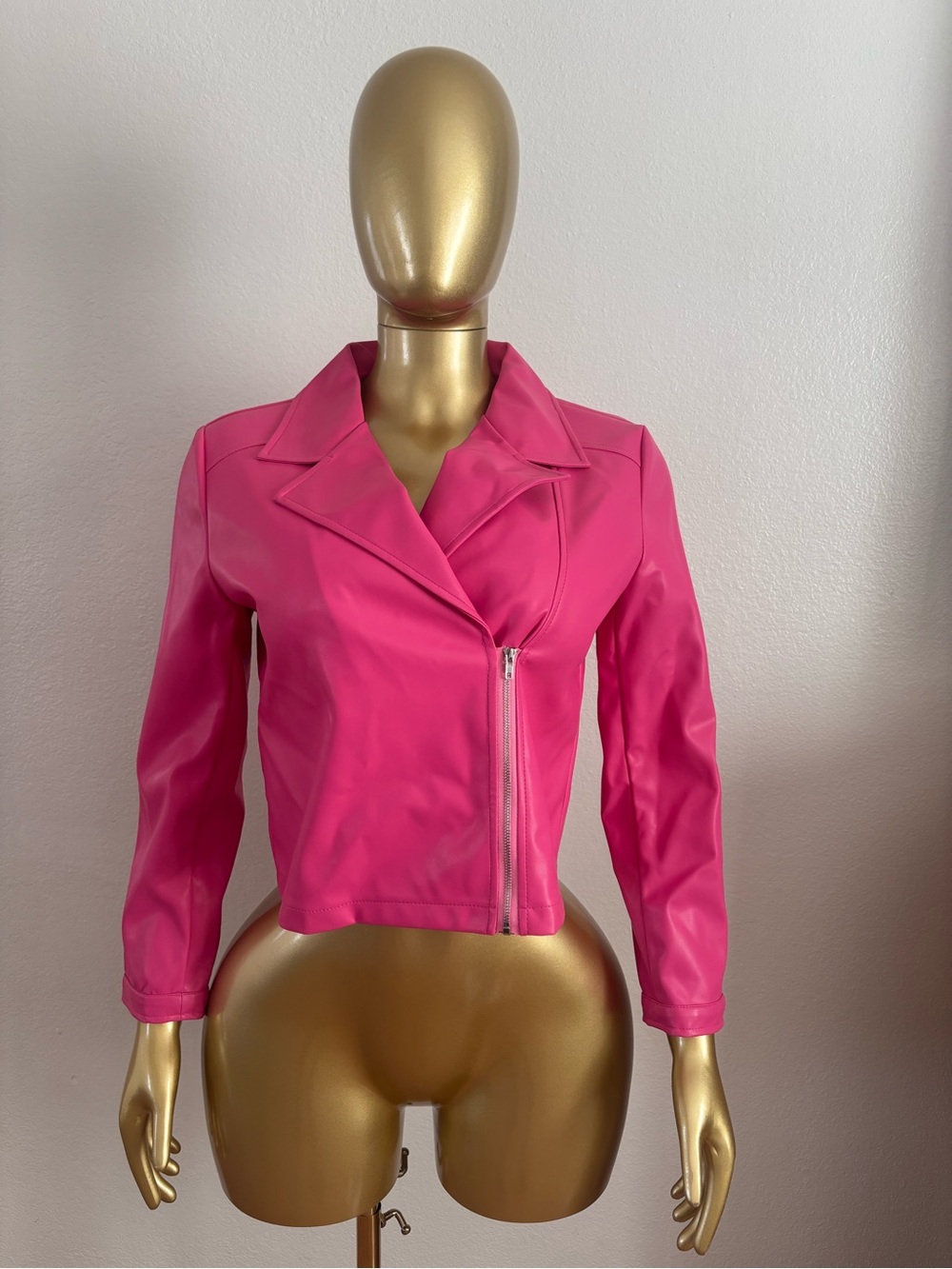 Women's Hot Pink Asymmetrical Zip Jacket